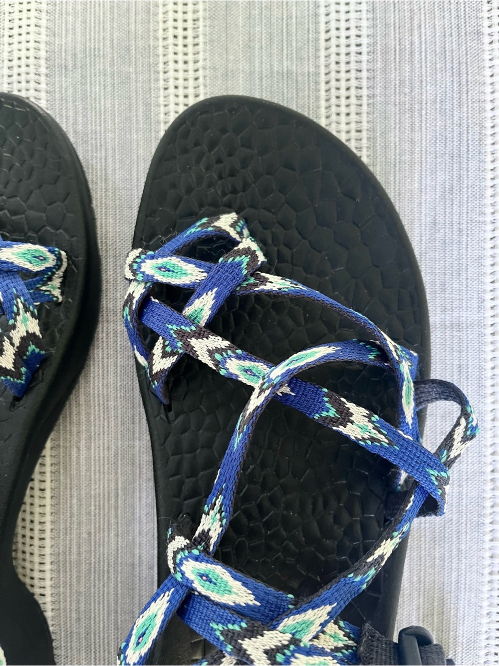 10 Chaco Blue Aztec Patterned Strappy Sandals - Picture 3 of 7